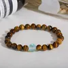 Perline di pietra naturale occhio di tigre Bracciali Homme Perline rotonde da 8 mm Bracciale elasticizzato per donne Uomini Regali di gioielli yoga