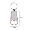 Värmeöverföring Metal Keychain SubliMation Blank Bottle Opener Corkscrew DIY Key Chain Fashion Accessories Keyring