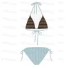 Litery Design damskie bikini Vintgae Halter Split stroje kąpielowe seksowne letnie stroje kąpielowe damskie seksowny wyściełany strój kąpielowy na wakacje na plaży