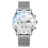 Наручительные часы 2022 Ультра тонкие минималистские синие циферблаты часы для мужчин стальные сетки часов.