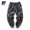 Hip Hop Cargo Pant Hommes Mode Joggers Casual Streetwear MultiPocket Rubans Hommes Sarouel Grande Taille 220706