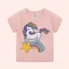 子供の恐竜Tシャツ夏の漫画プリントガールズティーキッズトップ半袖服2206​​20