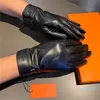 Winter Driving Warm Gloves Mittens women Letter Designer Glove Solid Color Leather Mitten
