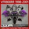 OEM Bodys для Honda VFR 800RR 800 CC RR Interceptor 1998-2001 128NO.167 VFR-800 VFR800 RR VFR800RR 98 99 00 01 Фиолетовый Flame 800CC VFR800R 1998 1999 2000 2001