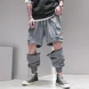 Zomer hiphop joggers mannen zwarte harem broek multi-pocket man jatpants streetwear casual heren afneembare overalls broek 201126