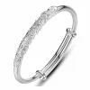 Silver Peacock Armband Bangle Antik Silver smycken Partihandel Kvinnlig snidad armband