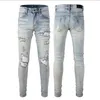 22SS Designer Jeans Mens Denim Broderi Byxor Fashion Holes Byxor US Storlek 28-40 Hip Hop Distressed Zipper Byxor för Male Top Sälj