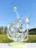 11 tum storskalig multi läppfärg HOOSH GLASS BONG RECYCLER PIPES Vattenrör bongs rökrör bongs flaskor dab rigg storlek 14mm kvinnlig fog