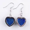 Natural Stone Love Heart Dangle Hook Earrings For Women Girls Jewelry Gift Gemstone Pendant Bead Drop Hanging Fashionable DBR323