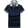 Geyik Baskı Polo Gömlek Erkekler Yaz Kısa Kollu İnce Fit Polos S Moda Sokak Giyim Üstleri Tişörtler Sıradan Golf Gömlek 220719