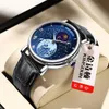 Montres-bracelets Roating Full-automatic Gypsophila Dial Watch For Men Corium Strap Automatic Mechanical Male Watches Luminous ClockWristwatchesW
