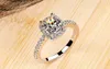 Fashion Square Big Stone Luxury Designer Band Rings Open Ajusterbar Crystal Shining CZ Zircon 925 Silver ol Elegant Love Ring Jewelry Partihandel