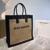 Handbags Rive Gauc Straw Totes Embroidery Women Weave Large Capacity Pocket shopping bags shoulder bag men handbag purse Canvas Leather