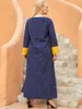 Abiti taglie forti Indie Folk Ricamo floreale etnico Curva a pois Abbigliamento donna Maxi abito maniche lunghe larghe Arabo musulmano Abaya