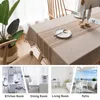 Cotton Linen Tablecloths Wrinkle Free AntiFading Cloth Tassel Rectangle Indoor & Outdoor Dining Cover 220811