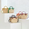 Ocio Compras la bolsa de asas para mujer Moda Tejido manual Tejidos de paja mini Vacaciones Bolsas de playa Luz salvaje Venta al por mayor Bolsos de diseñador reutilizables 16 cm L1614