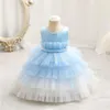 Девушка платья 1 -й день рождения лето -пачка для девочек платье для свадебной жемчужной принцессы для девочки для девочки