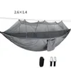 Draagbare dubbele camping hangmat tuinbenodigdheden, 2 persoon nylon parachute hangmat met mos-quito netto outdoor hangmatten