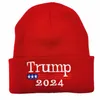 Cappello di lana lavorato a maglia Trump 2024 Campagna di decorazione americana Cappelli caldi e freddi per uomo e donna