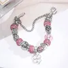 チャームブレスレットseialoy for women for oling ofing Pink Crystal Star Matryoshka Life Beaded Braceted Bangle Jewelrycharm Kent22