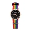 Polshorloges luxe dames kwarts horloges dames regenboog kleurstofgordel polshorloge voor stijlvolle waterdichte armband horloge Reloj M6321907