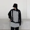 レディースブラウスシャツデザイナーオリジナルレディース用服2022ファッショントレンドパッチワークロングトップレディースコントラストカラーボタン