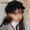 Berets Hüte Für Frauen Winter Herbst Retro Achteckigen Hut Weiblichen Koreanischen Maler Sboy Kappe Einfarbig Gorras Weichen