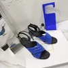 2022 Bahar ve Yaz Yeni Sandalet Üst Katman Deri Açık Toe Stiletto Yüksek topuklu Sandalet Çapraz Kayış Bayan Ayakkabıları