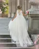 Fantastisk Boho Beach Flower Girl Dresses For Wedding Spaghetti Straps Bohemian Toddler Pageant Gowns Tulle 3D Appliced ​​Kids Birthday First Communion Dress 407