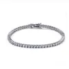 Diseñador Hombres Hip Hop Bracelet de diamantes Pulseras de tenis para mujeres Regalo de joyería de lujo 3 mm Fashion Circon Link Chain Bangles7361872