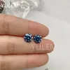 Dingle ljuskronor drop blue moissanite 2ct/pcs kunglig med silver 925 för kvinnor örhängen juvelig daglig bärdangle