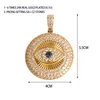 Naszyjnik Evil Eye dla mężczyzn oblasycone wisiorek prawdziwy złoty biżuteria Hip Hop biżuteria 50333417