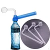 Brûleur à mazout en verre Bong TOPPUFF Convertisseur portable Tuyau d'eau pour fumer 30 mm Voyage en verre acrylique Narguilé Bongs Shisha Chicha Tuyau de brûleur à mazout en verre incurvé