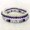 MG0161 Strang AAA Grade Rutilquarz Armband Amethyst Klarer Quarz Citrin Yoga Mala Perlen Schmuck 4 mm Mini Edelstein Armbänder Set