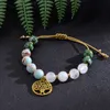 Hänghalsband 8mm vit jade afrikansk turkos kejsare jasper pärlor knutna japamala halsband meditation yogas smycken uppsättning 108 mala rosar