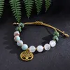 Hanger Kettingen 8mm Witte Jade Afrikaanse Turquoise Keizer Jasper Kralen Geknoopt Japamala Ketting Yoga Sieraden Set 108 Mala Rosar