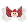Navidad brillo cabello arcos clips de pelo alas de lunares impresión printones árbol árbol santa claus calcetines horquillas boutique accesorios