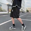 Mężczyzn szorty ponadzapiele m-3xl hip-hopowe swobodne joggery czarne proste workowate kolano długość japońskiego styl ins hipsters bf