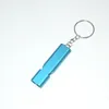 Outdoor Survival Whistle Keychains Aluminium Alloy Metal Whistles Double Pipe High Frequency Whistle Wilderness Equipment Travel Tool