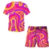 Psychedelic Vertigo Verão 3D Impresso Homens T-shirt Shorts Set Masculino Sportswear Treino O Pescoço Manga Curta Roupas Masculinas Terno 220624