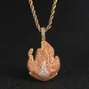 Подвесные ожерелья хип -хоп когти установка Cz Stone Bling Iced Out Fame Pendants для мужчин Рэппер Ювелирные изделия Подарок Drop Sendantpendend