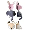 Lindo elefante conejo ciervo peluche muñecas de peluche montaje en pared cabeza de animal para niños habitación jardín de infantes juguetes decorativos 220613