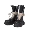 Buty retro motocyklowe dla mężczyzn British Zipper Men's Knight Boots Pół koronki metalowe buty buty męskie