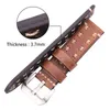 Lederen handgemaakte band 22mm 24mm Vrouwen Mannen Band Bruin Zwart Groene Koffie Vintage Strap voor Smart G220420