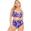 maillot de bain sexy pour femme maillot de bain maillot de bain maillot de bain deux pièces noir impression couleur pourpre taille plus sans soutien-gorge soutien à armatures maillots de bain d'été bikinis