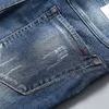 夏の男性Sストレッチ短いジーンズファッションカジュアルスリムフィット高品質の弾性デニムショーツオスのブランド服220714