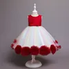 2022 Rote Blumenmädchen Kleider für Hochzeit
