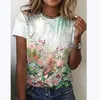 T-shirt femme 3D tournesol imprimé floral t-shirts col rond et Floral femme 230206