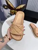 Designer Women Space Slippers Beach Sandals Pearl Loafers Print Soft dough Microfiber Cowhide Genuine Leather Slide Summer Fashion Sandals Size 35-42