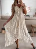 Casual Dresses Cover-up Bohemian Wedding for Women White Lace Dress Bridesmaid Beach Long Tight Evening 2022 Sexi Rustic Dr0022Casual